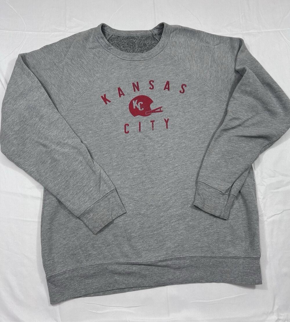Kansas City Football Crew Neck Women’s Sweatshirt Grey